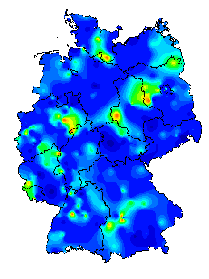 Kartendarstellung der ARE-Aktivität in Deutschland
